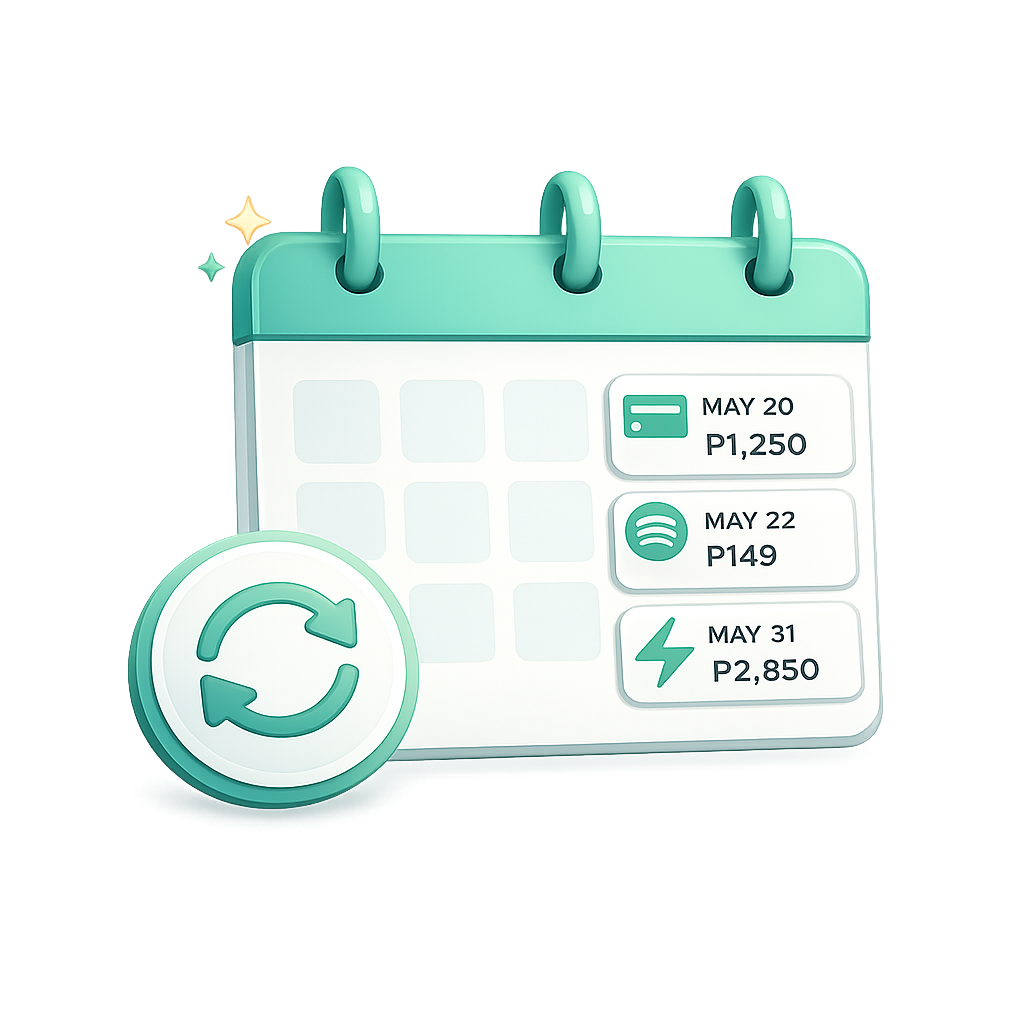 Recurring bills, income, and upcoming commitments in Clover